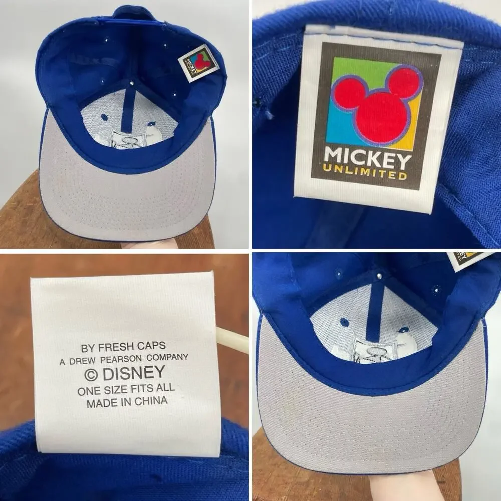 Disney Mickey Mouse Baseball Caps Attitude Edgy Mohawk Punk Blue Black Youth Fit